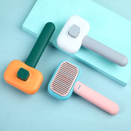One-Touch Self-Cleaning Slicker Brush for Cats & Dogs