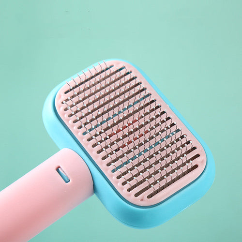 One-Touch Self-Cleaning Slicker Brush for Cats & Dogs