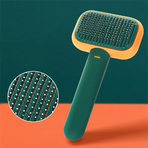 One-Touch Self-Cleaning Slicker Brush for Cats & Dogs