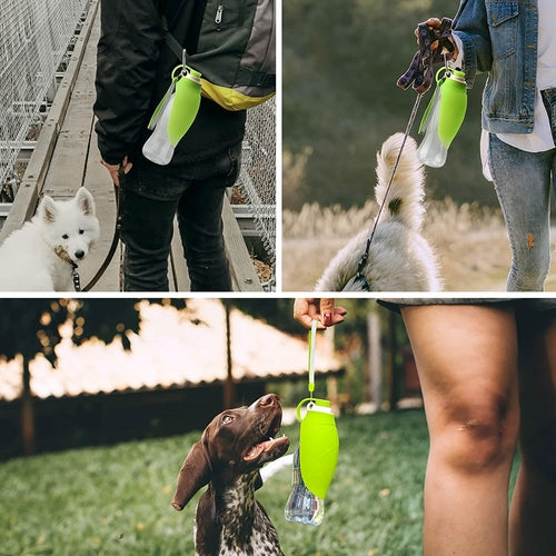 Portable Dog Water Bottle with Fold-Out Bowl