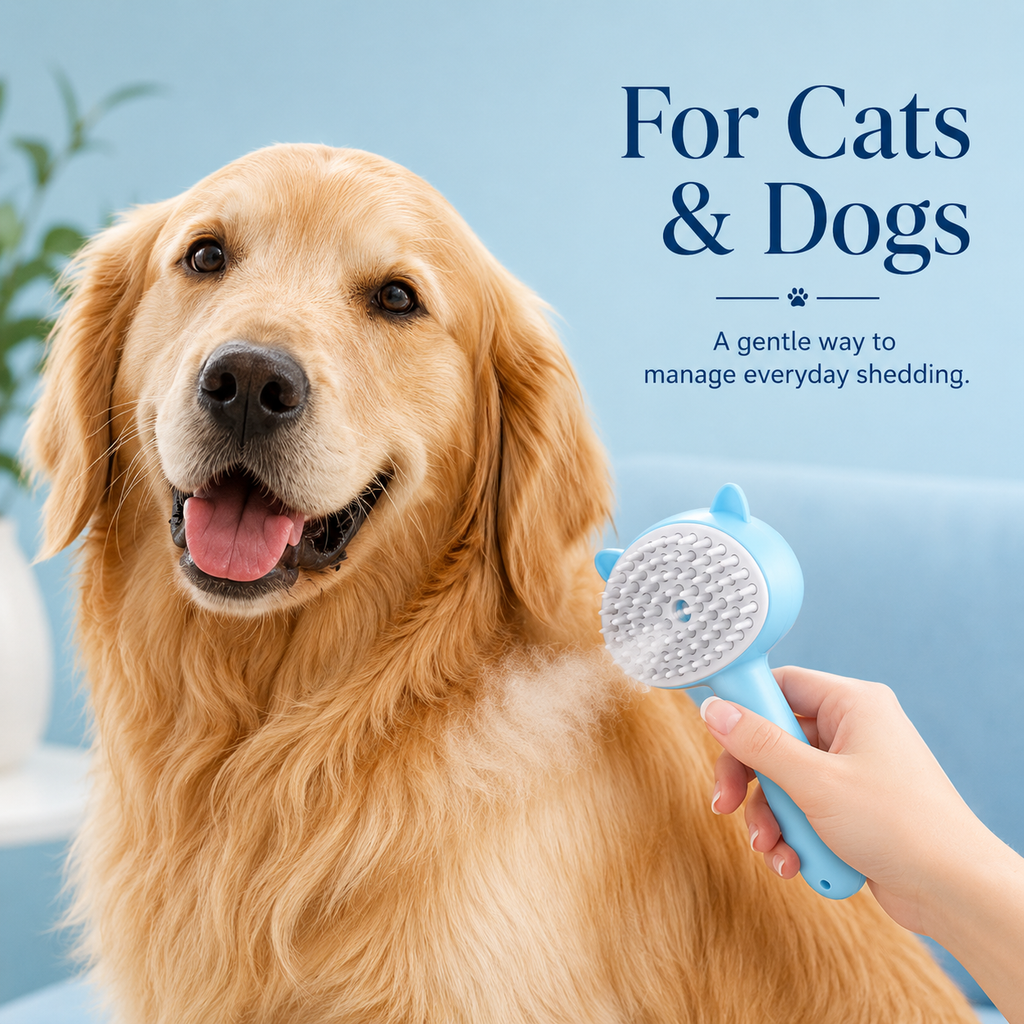 Self-Cleaning Mist Grooming Brush for Cats & Dogs