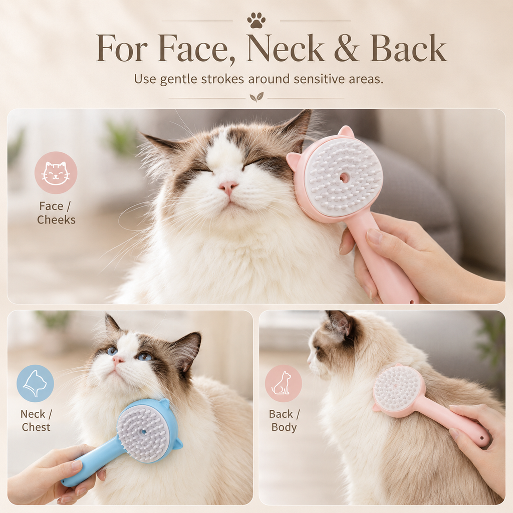 Self-Cleaning Mist Grooming Brush for Cats & Dogs