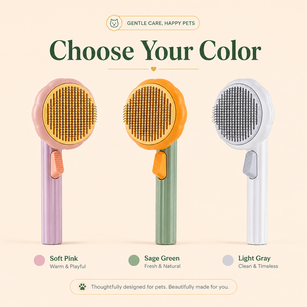 Self-Cleaning Pet Slicker Brush for Cats & Dogs