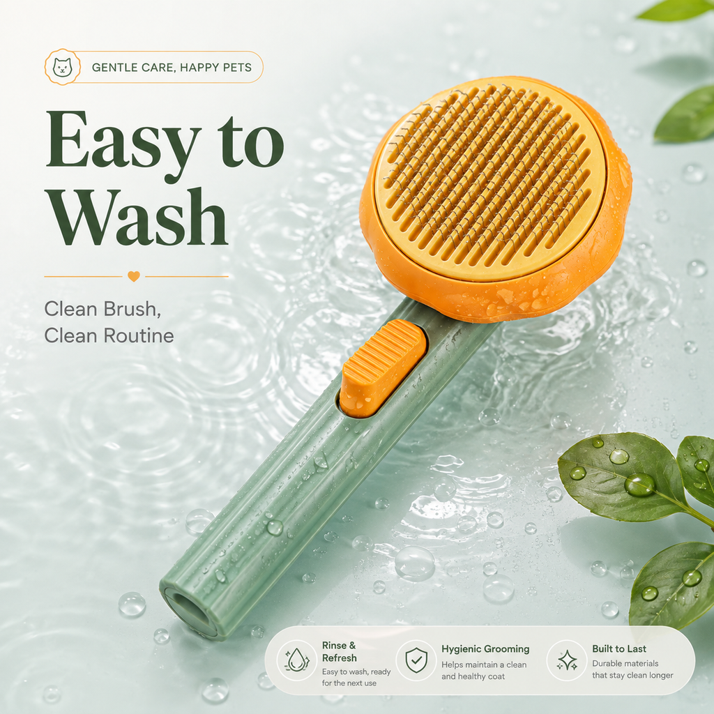 Self-Cleaning Pet Slicker Brush for Cats & Dogs