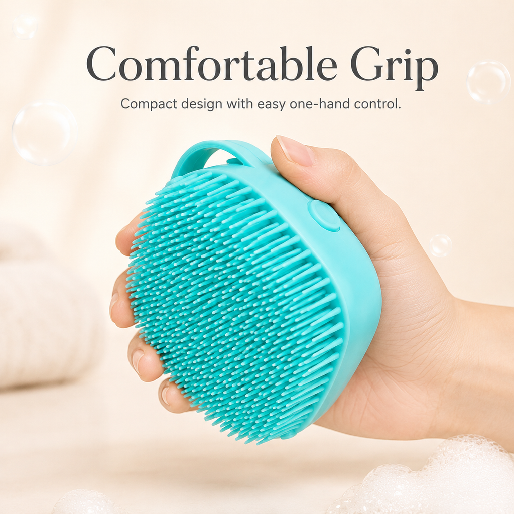 Silicone Pet Bath Brush with Shampoo Dispenser