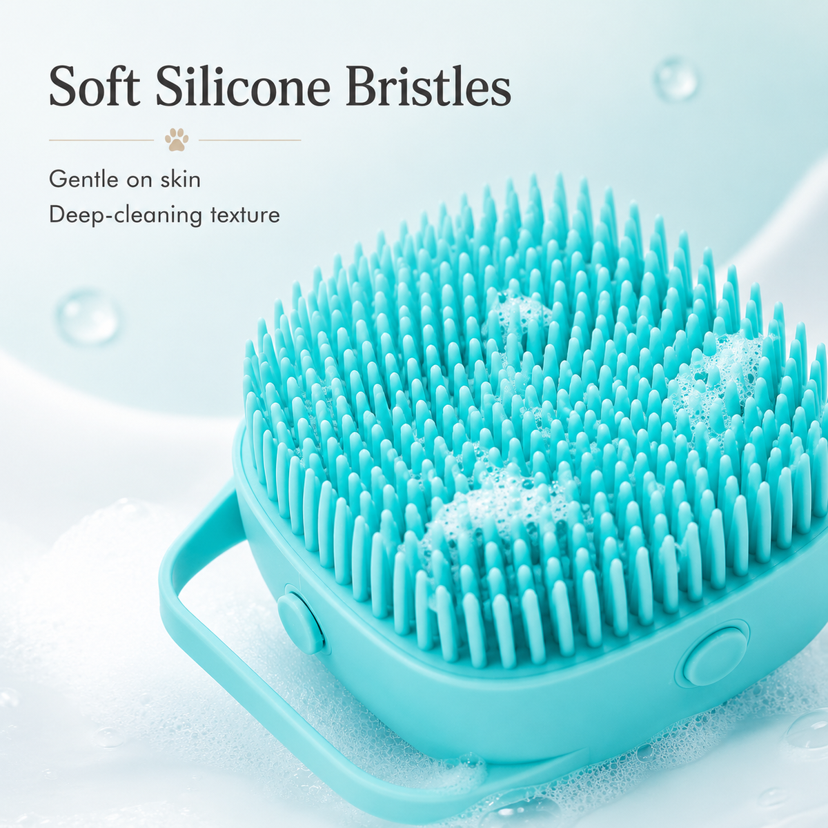 Silicone Pet Bath Brush with Shampoo Dispenser
