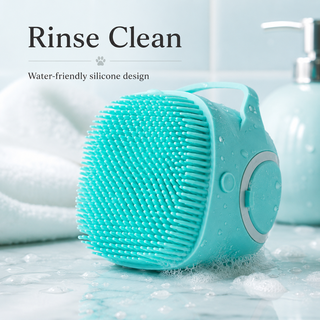 Silicone Pet Bath Brush with Shampoo Dispenser