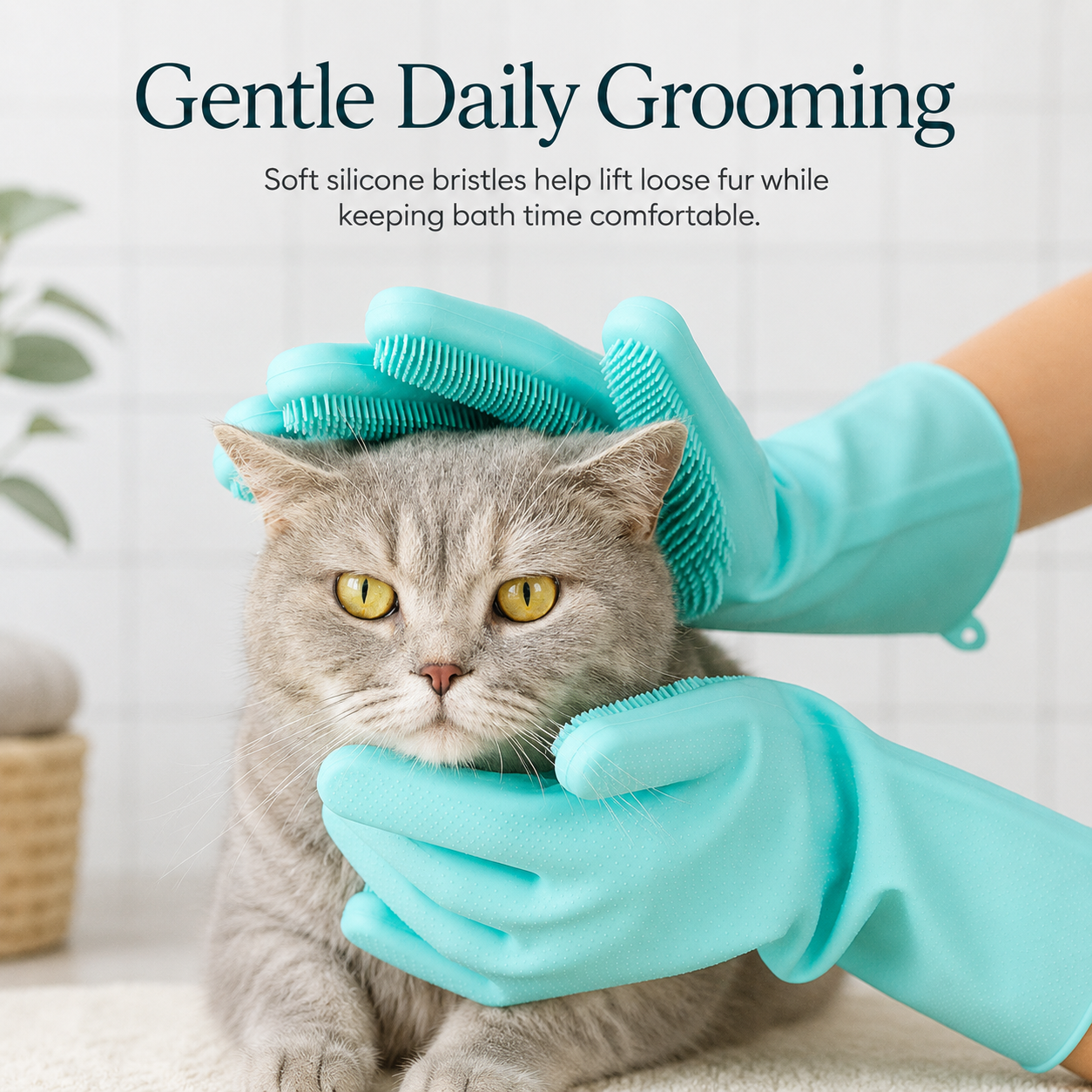 Silicone Pet Grooming Gloves for Cats & Dogs