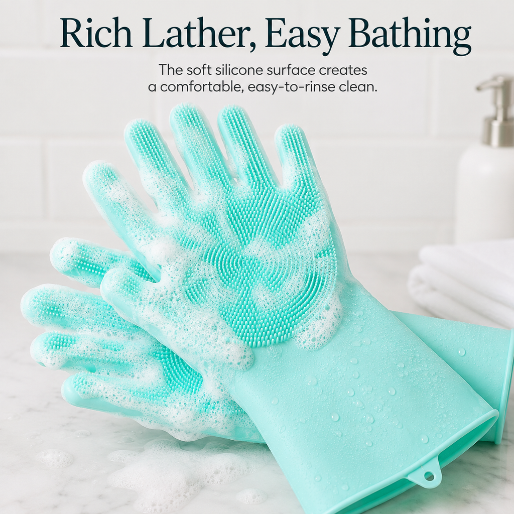 Silicone Pet Grooming Gloves for Cats & Dogs