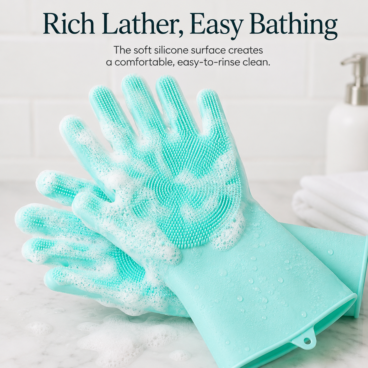 Silicone Pet Grooming Gloves for Cats & Dogs