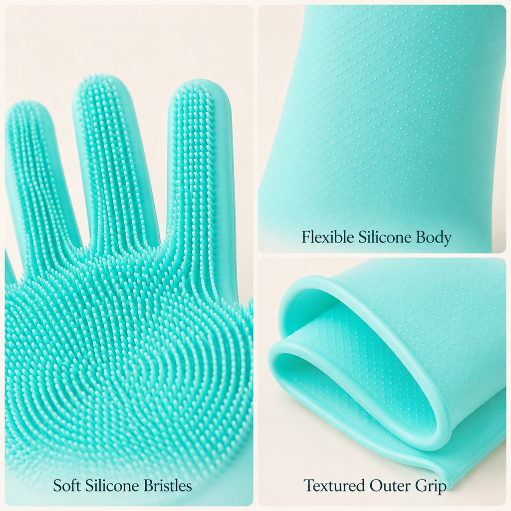 Silicone Pet Grooming Gloves for Cats & Dogs