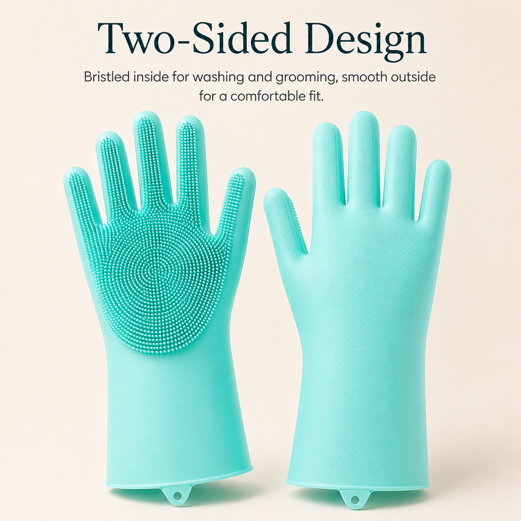 Silicone Pet Grooming Gloves for Cats & Dogs