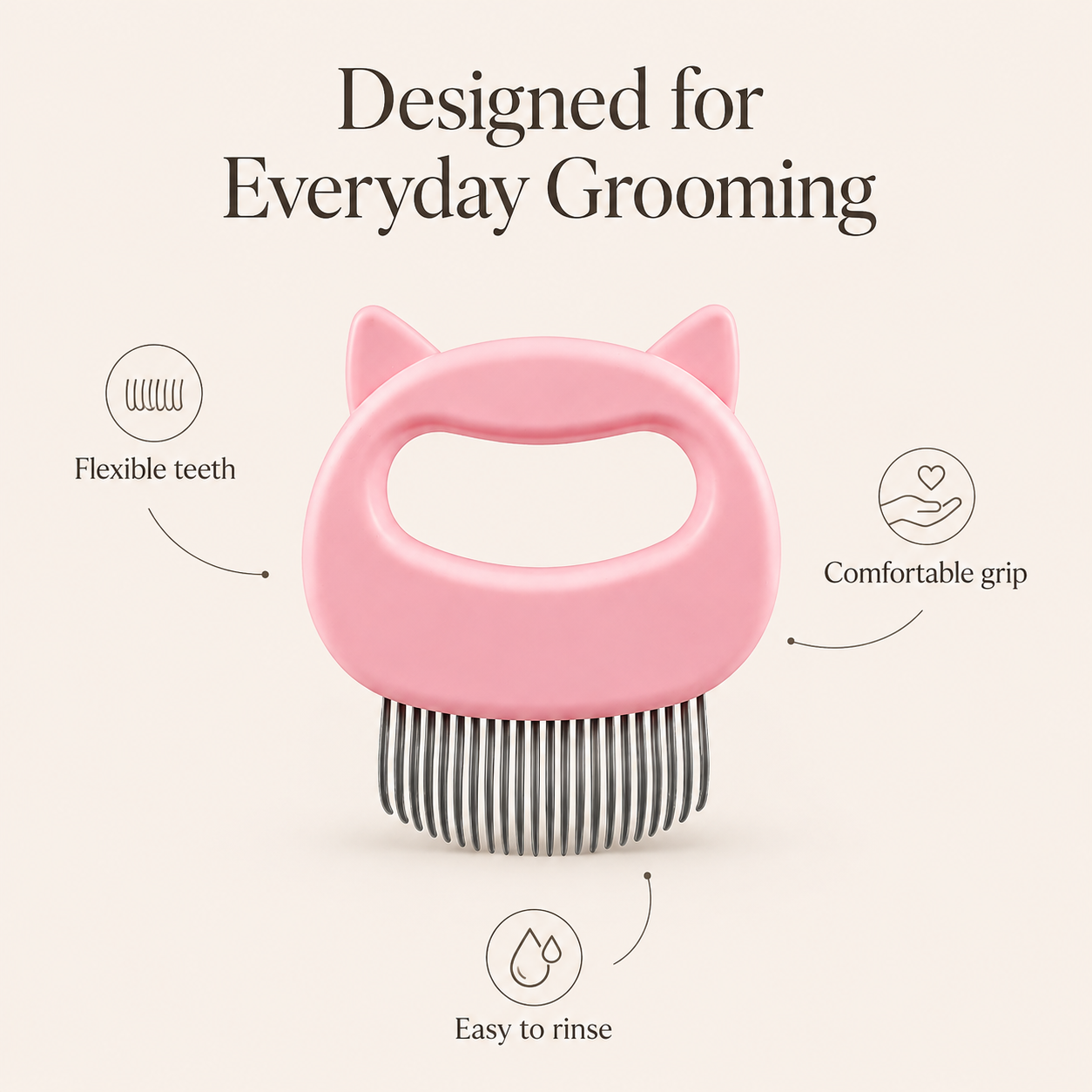 Cat Ear Grooming Comb for Loose Fur