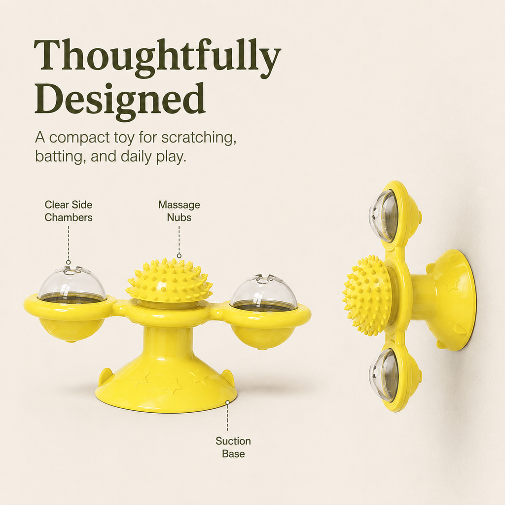Wall-Mount Interactive Cat Toy with Scratch Pad