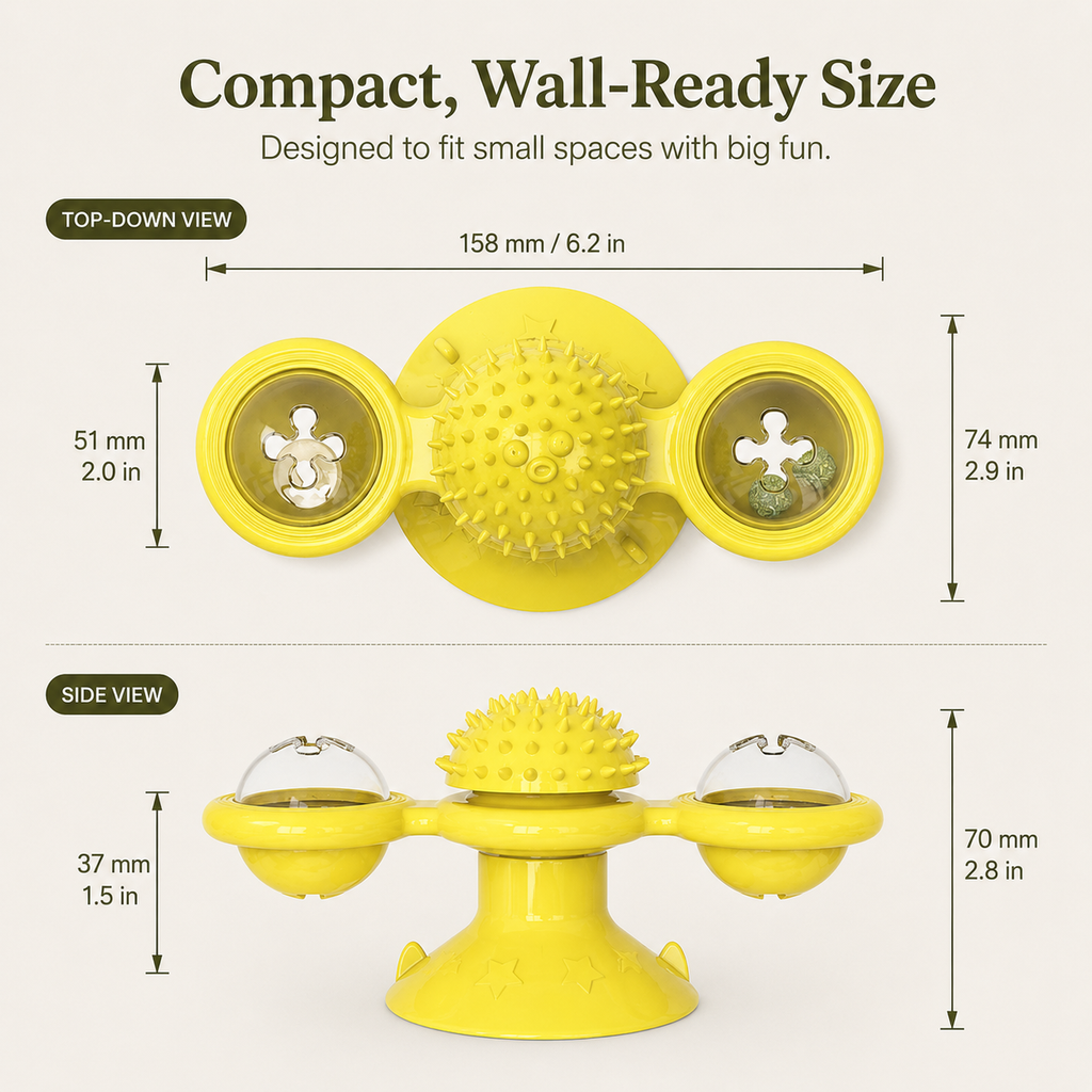 Wall-Mount Interactive Cat Toy with Scratch Pad