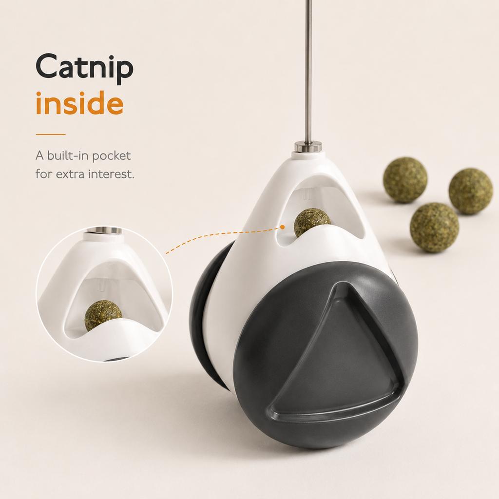 Self-Righting Wobble Cat Toy with Teaser Ball
