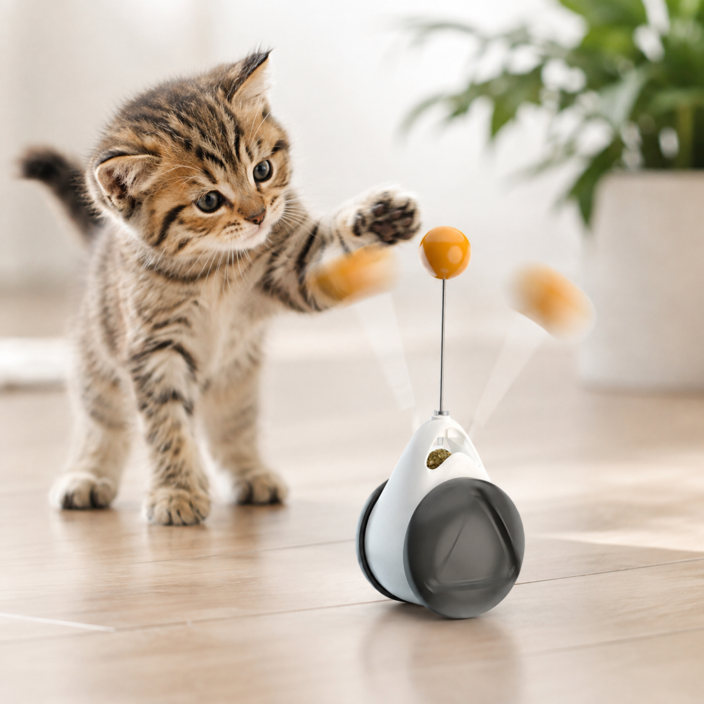 Self-Righting Wobble Cat Toy with Teaser Ball