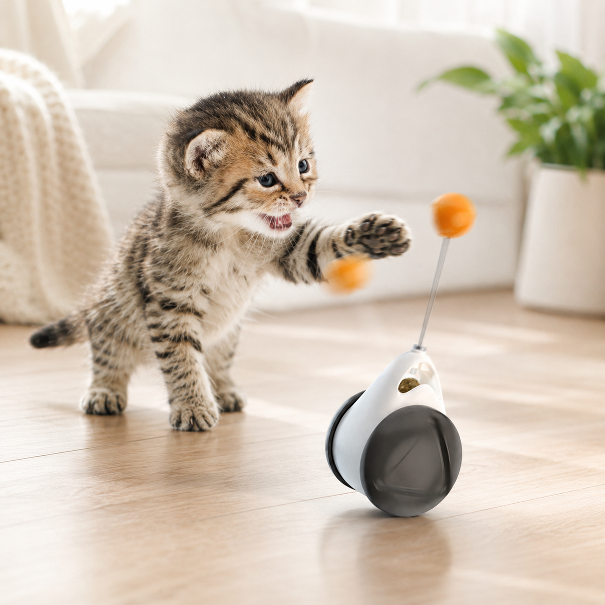 Self-Righting Wobble Cat Toy with Teaser Ball