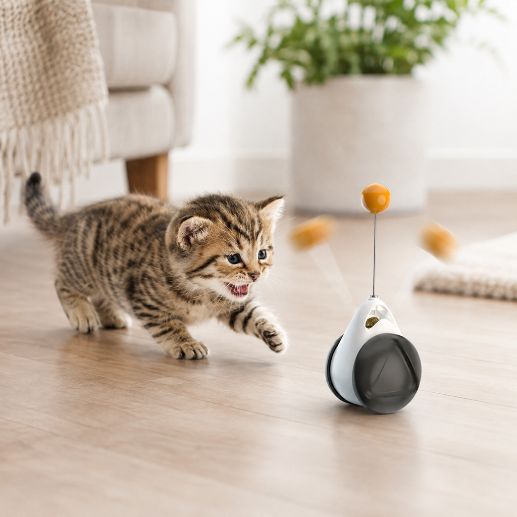 Self-Righting Wobble Cat Toy with Teaser Ball