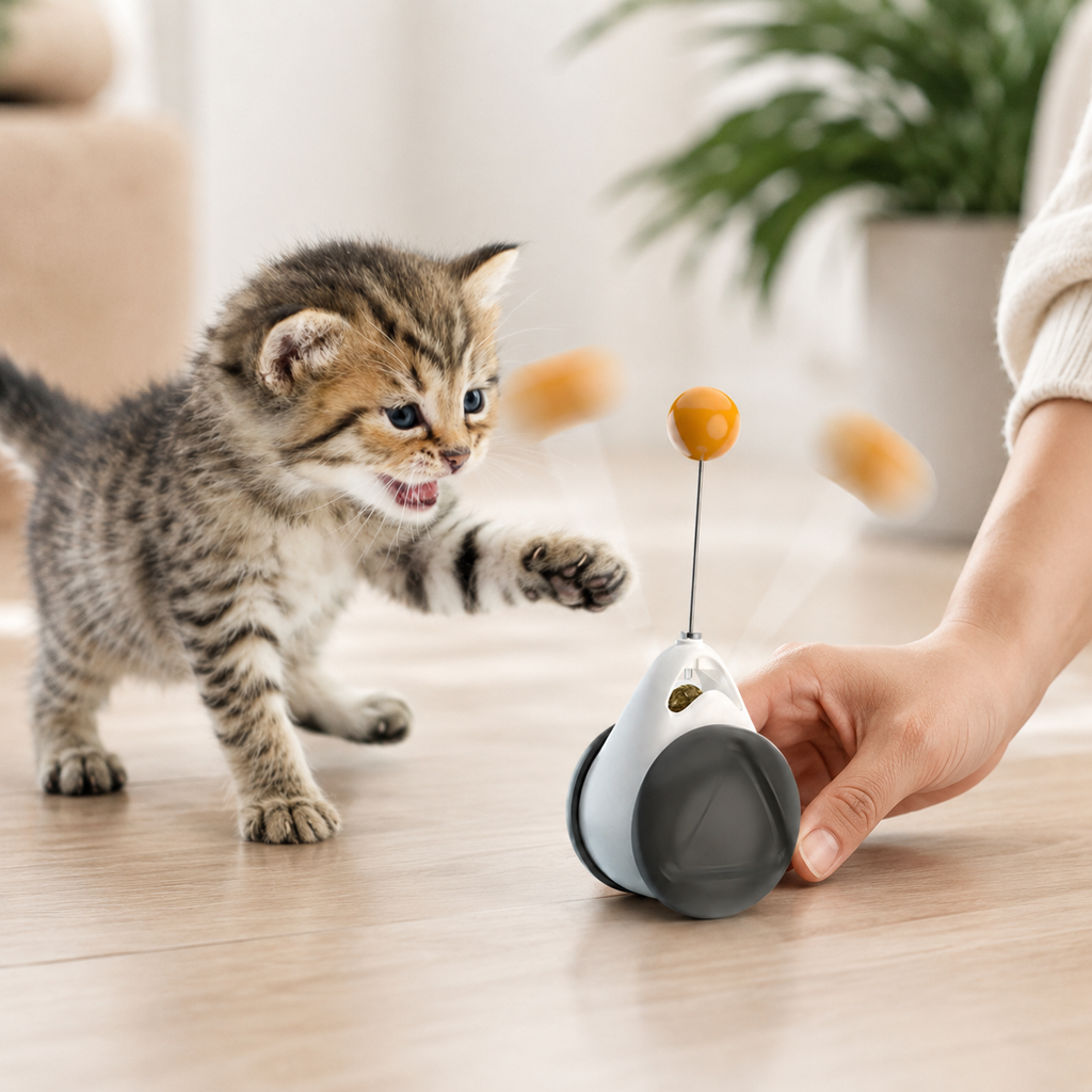 Self-Righting Wobble Cat Toy with Teaser Ball