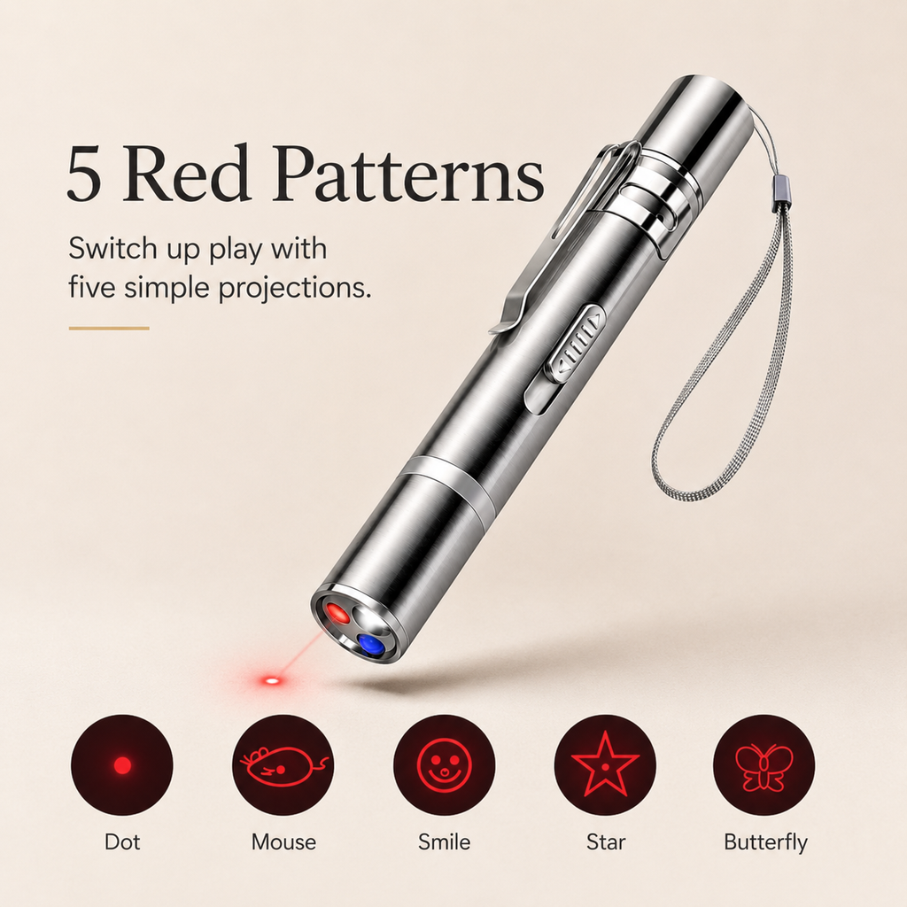 Rechargeable Cat Laser Pointer Toy with 5 Patterns