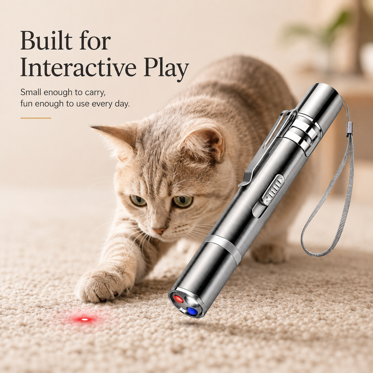 Rechargeable Cat Laser Pointer Toy with 5 Patterns