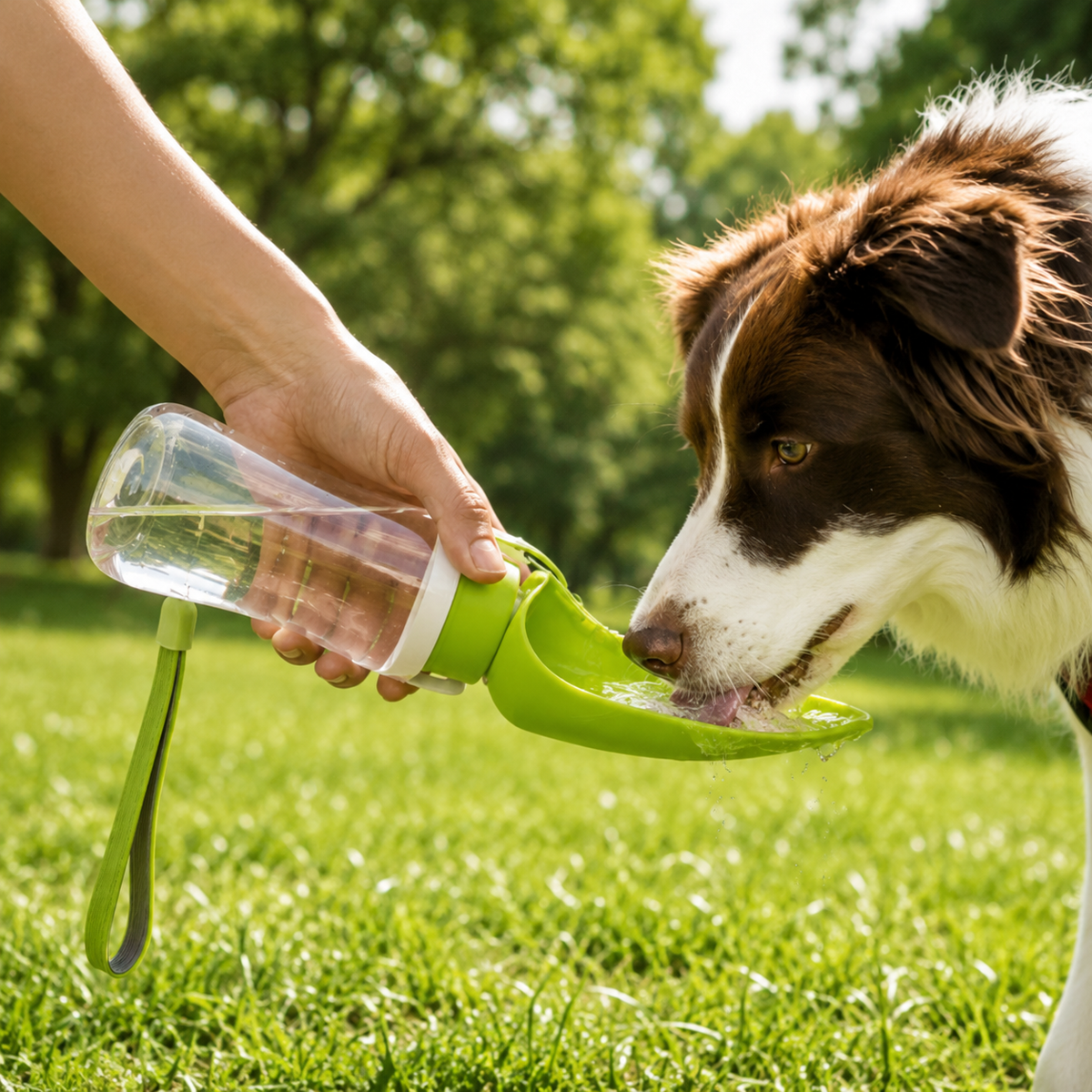 Portable Dog Water Bottle with Fold-Out Bowl