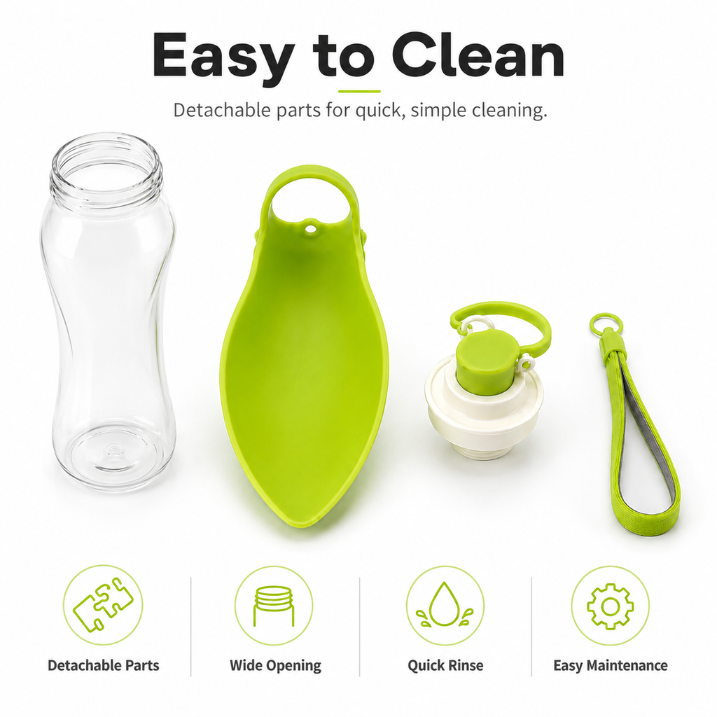Portable Dog Water Bottle with Fold-Out Bowl
