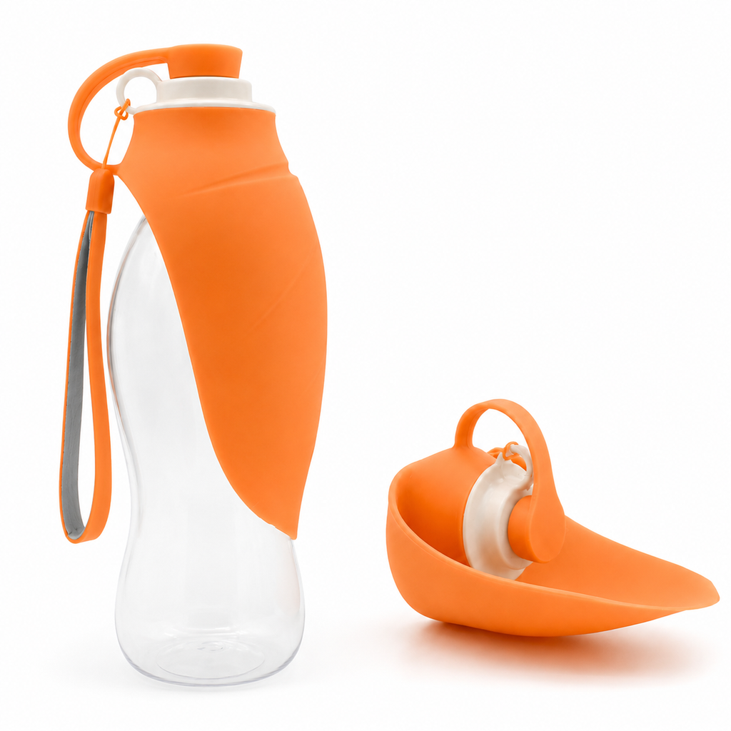 Portable Dog Water Bottle with Fold-Out Bowl