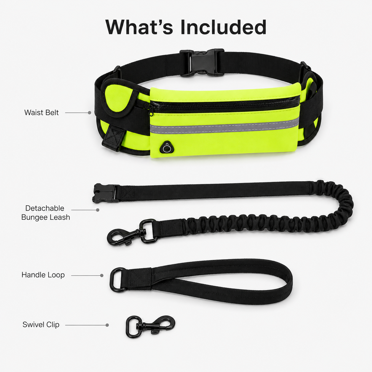 Hands-Free Dog Running Belt with Bungee Leash