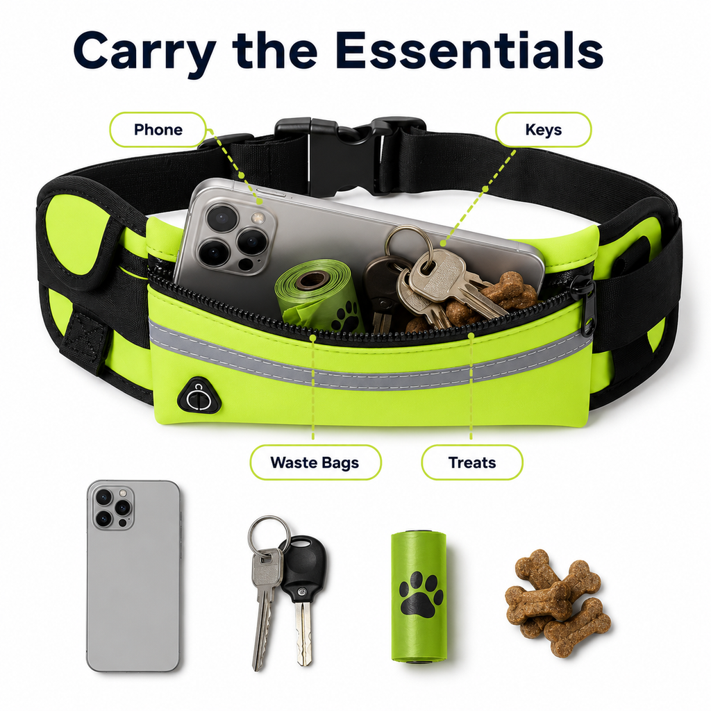 Hands-Free Dog Running Belt with Bungee Leash