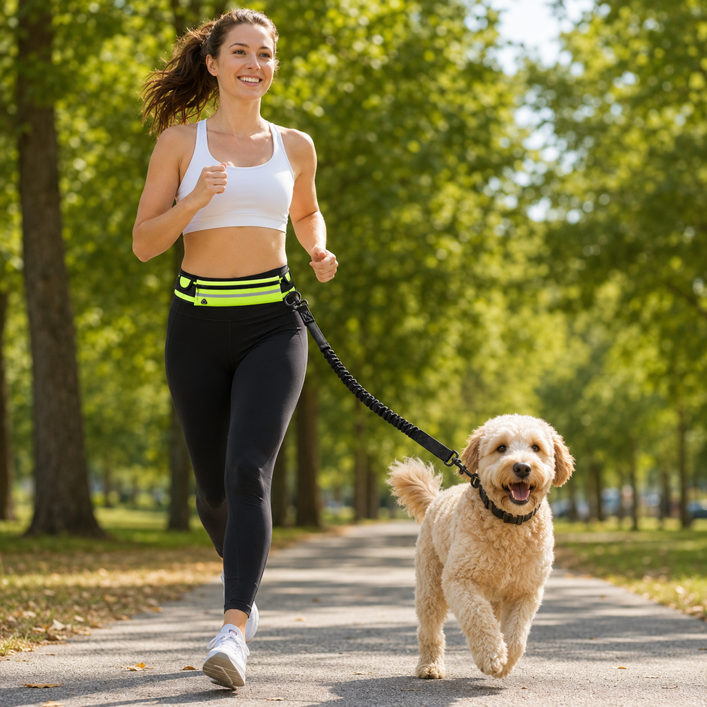 Hands-Free Dog Running Belt with Bungee Leash