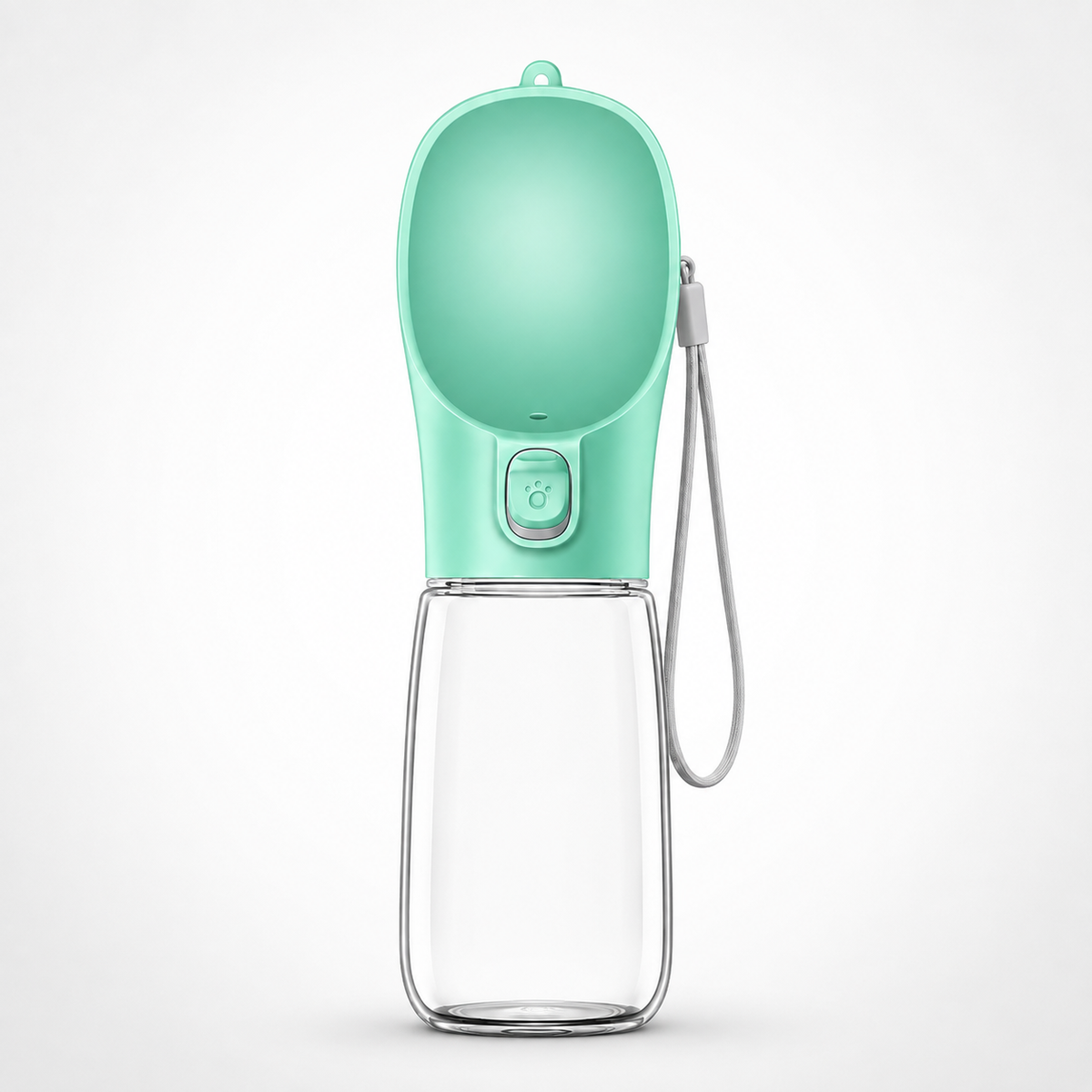 One-Touch Dog Water Bottle with Built-In Bowl