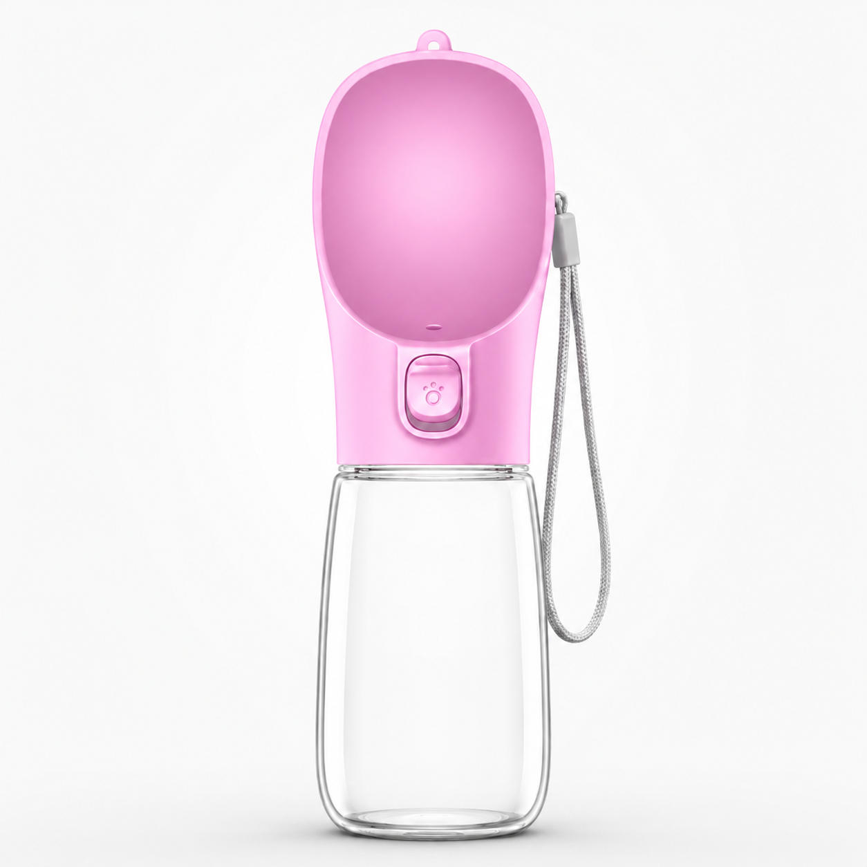 One-Touch Dog Water Bottle with Built-In Bowl