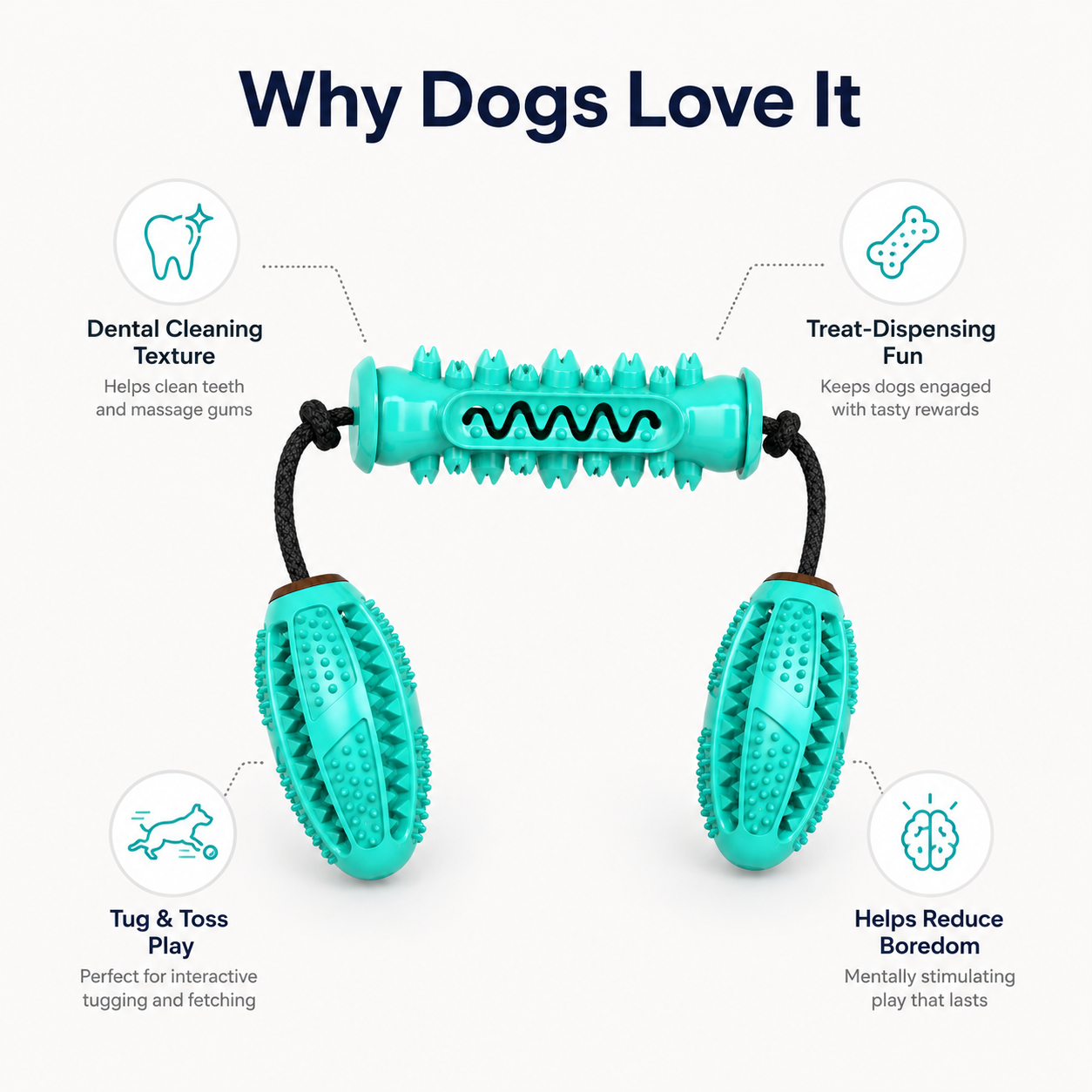 Interactive Dental Chew & Tug Toy for Dogs