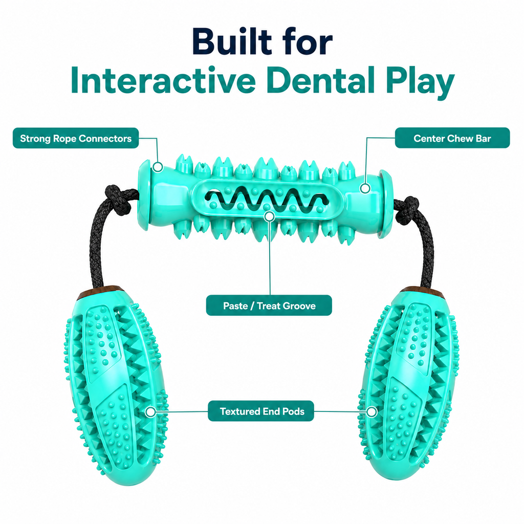 Interactive Dental Chew & Tug Toy for Dogs