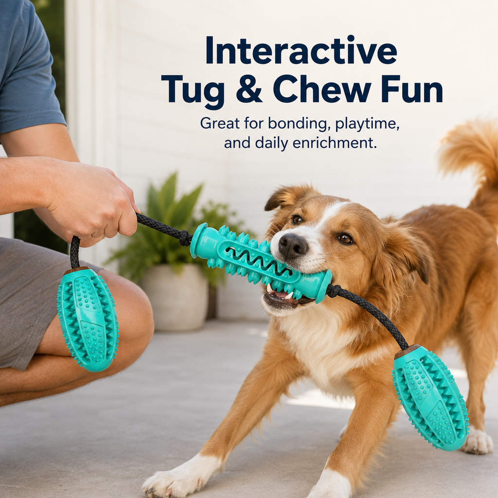 Interactive Dental Chew & Tug Toy for Dogs