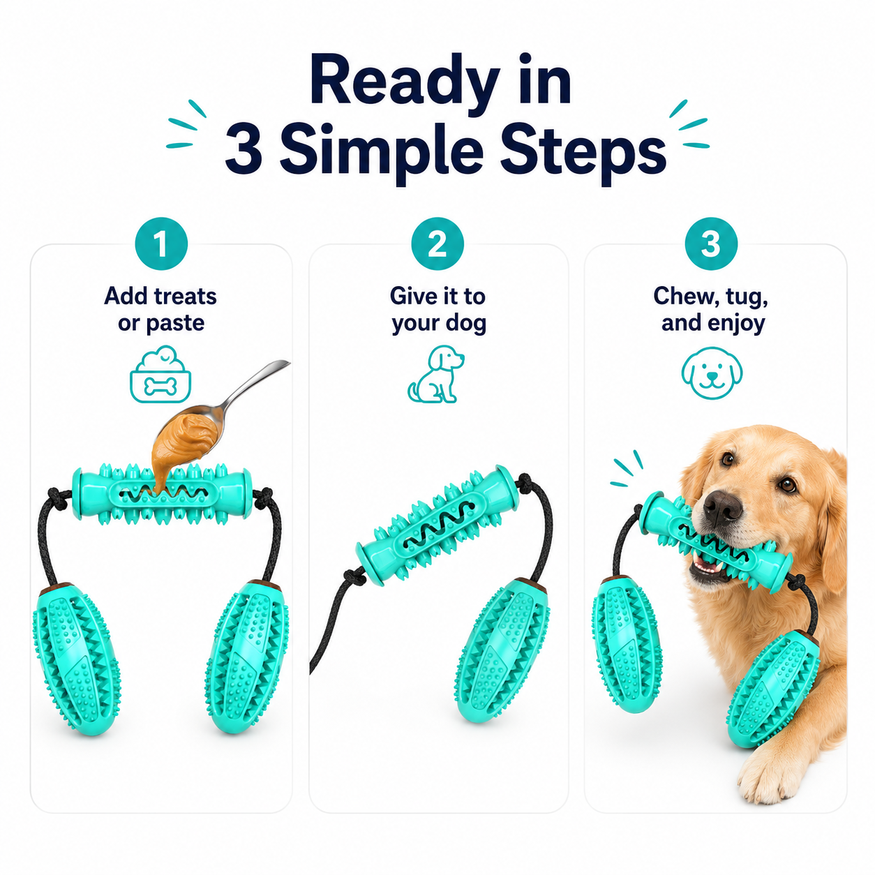 Interactive Dental Chew & Tug Toy for Dogs