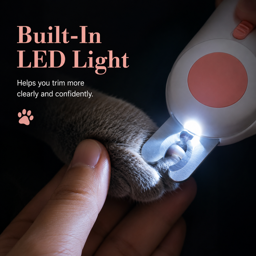 LED Pet Nail Clipper for Cats & Small Dogs