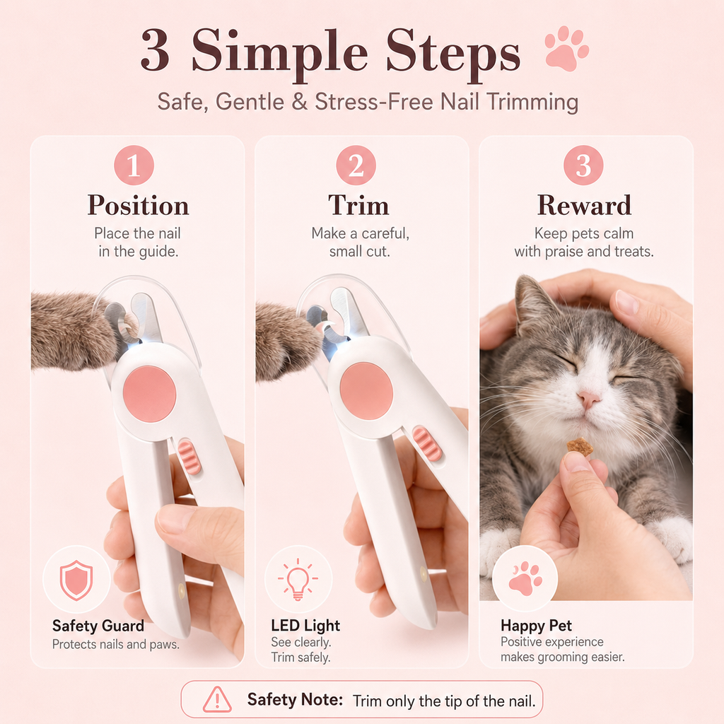 LED Pet Nail Clipper for Cats & Small Dogs