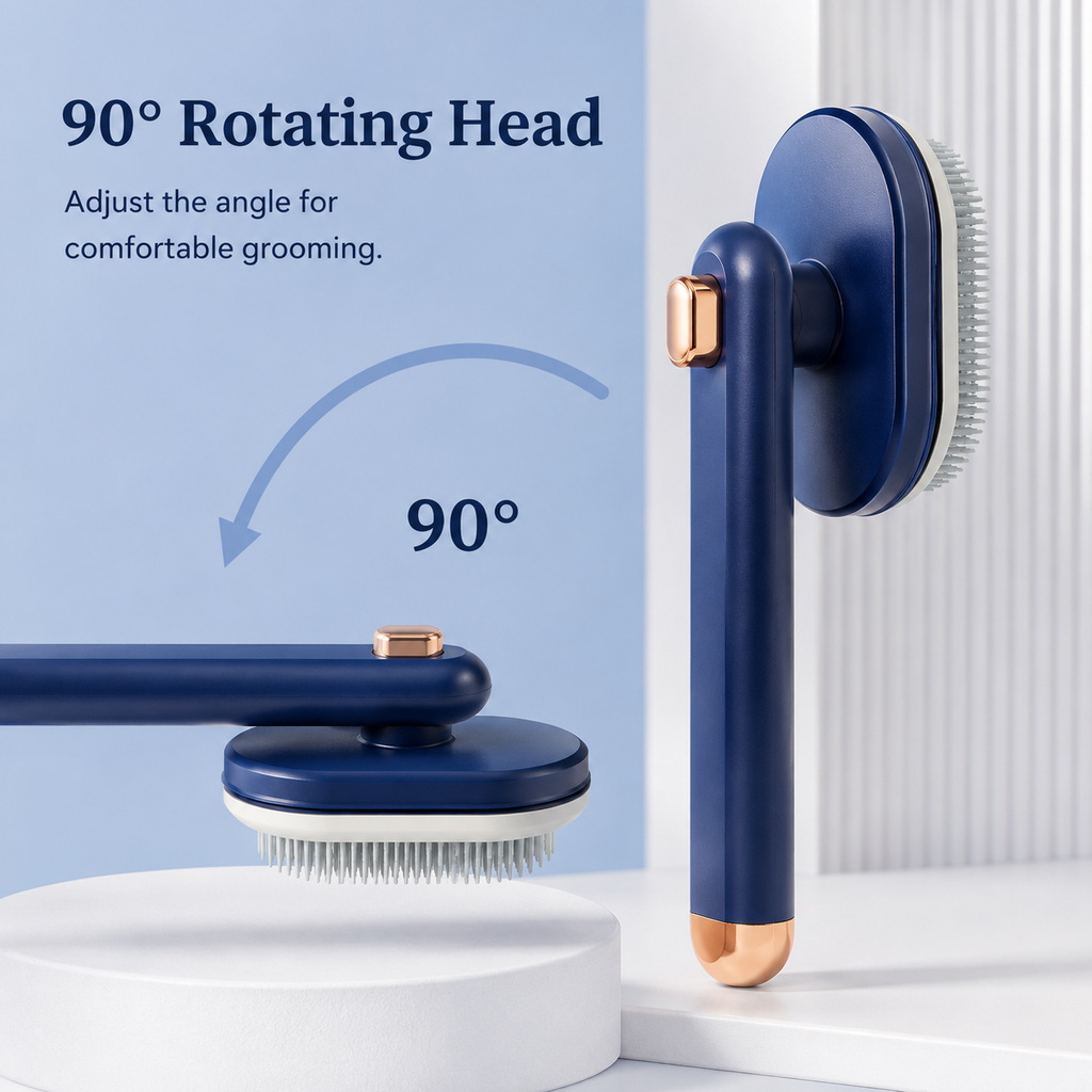 90° Rotating Self-Cleaning Pet Grooming Brush