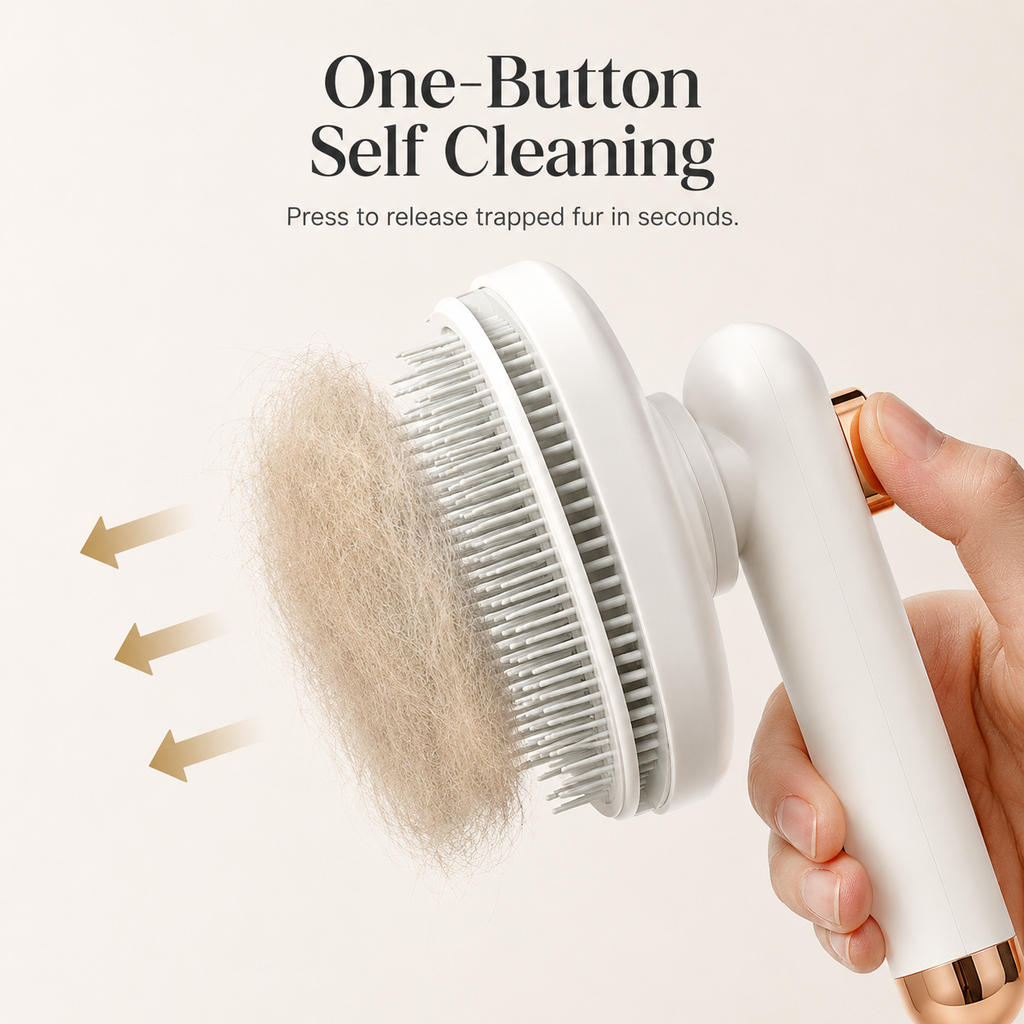 90° Rotating Self-Cleaning Pet Grooming Brush