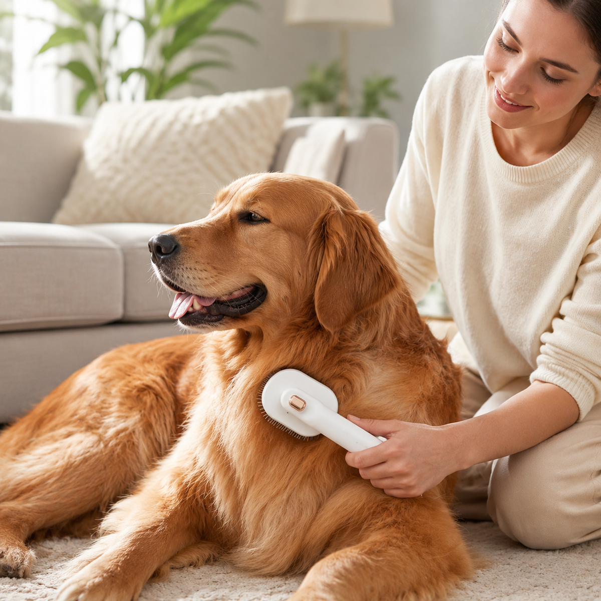 90° Rotating Self-Cleaning Pet Grooming Brush