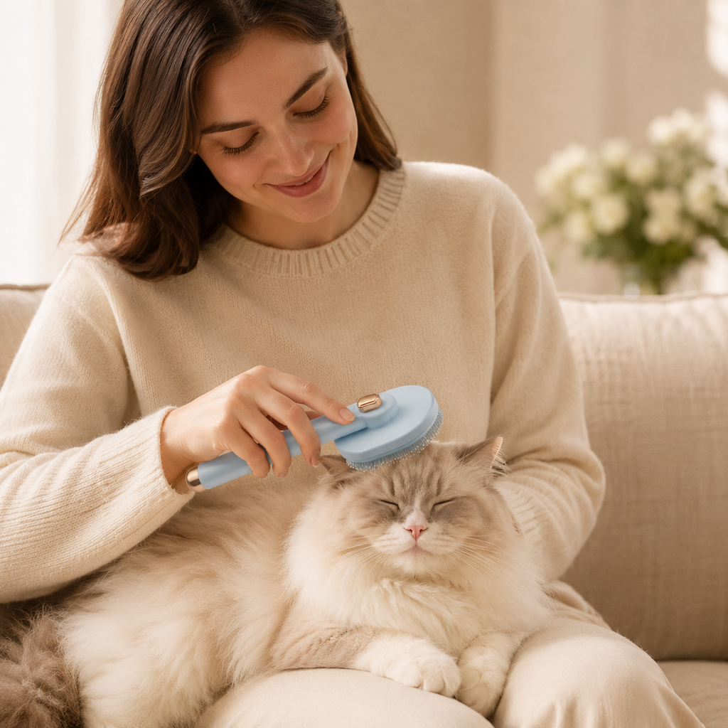90° Rotating Self-Cleaning Pet Grooming Brush