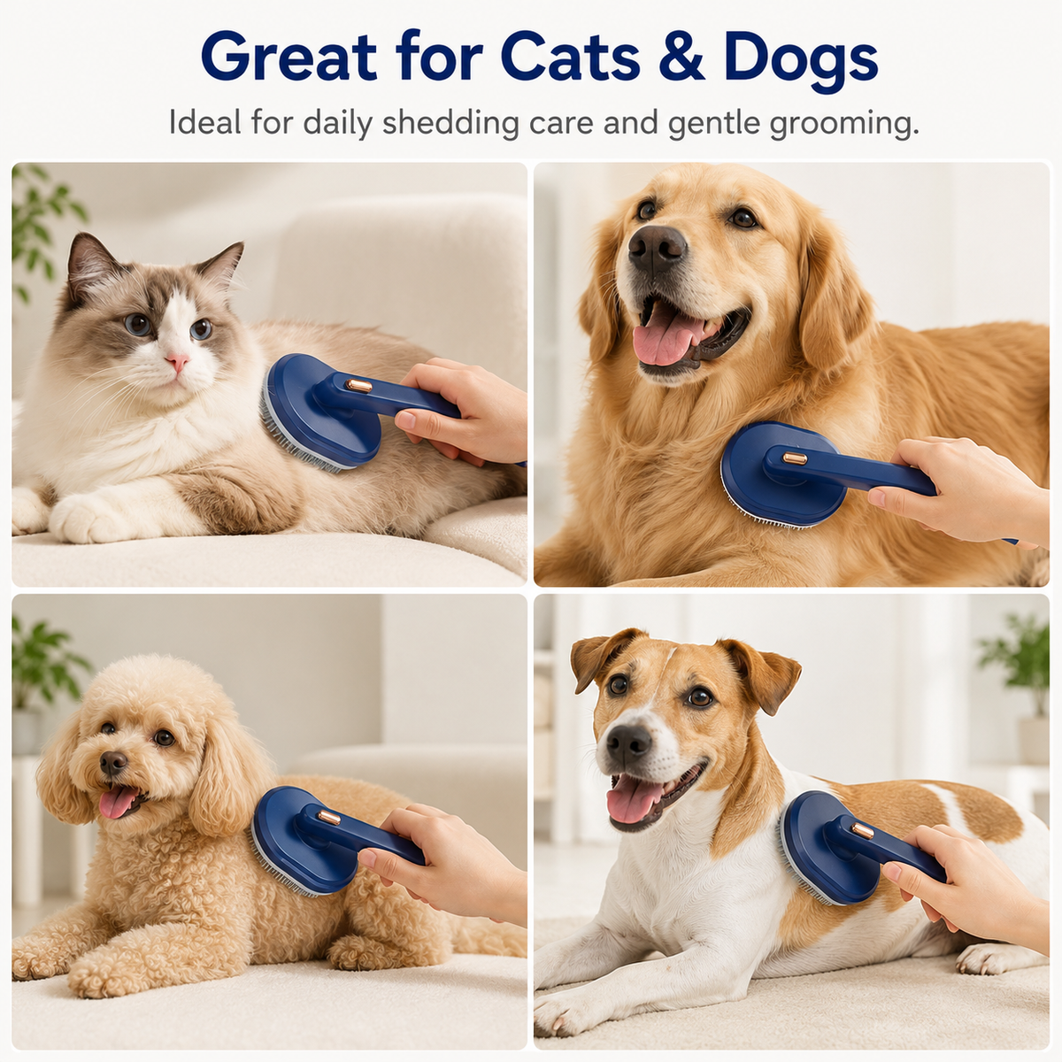 90° Rotating Self-Cleaning Pet Grooming Brush