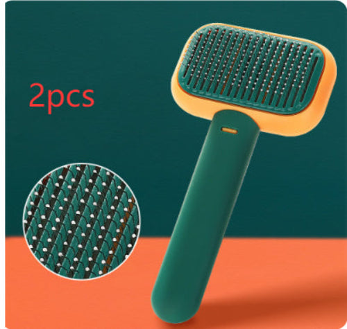 One-Touch Self-Cleaning Slicker Brush for Cats & Dogs