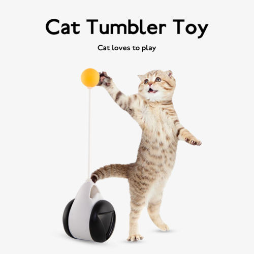 Self-Righting Wobble Cat Toy with Teaser Ball