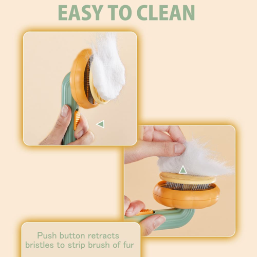 Self-Cleaning Pet Slicker Brush for Cats & Dogs