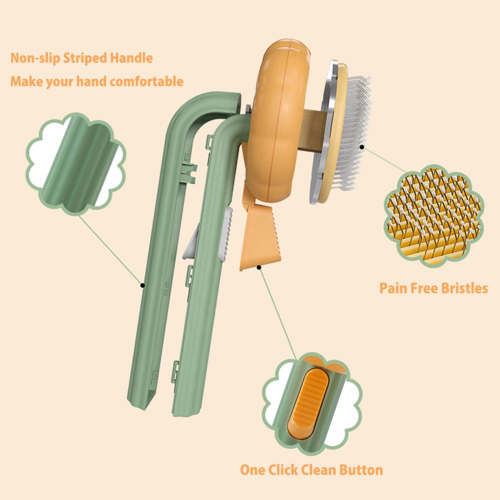 Self-Cleaning Pet Slicker Brush for Cats & Dogs