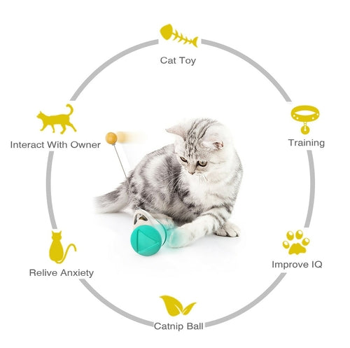Self-Righting Wobble Cat Toy with Teaser Ball